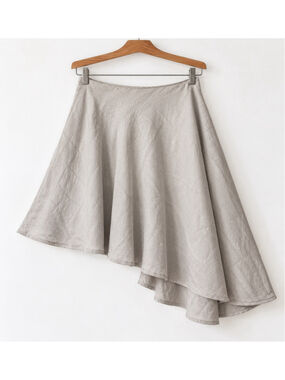 With Consideration Melbourne Asymmetrical Midi Skirt Size M Silver Draped Skirt